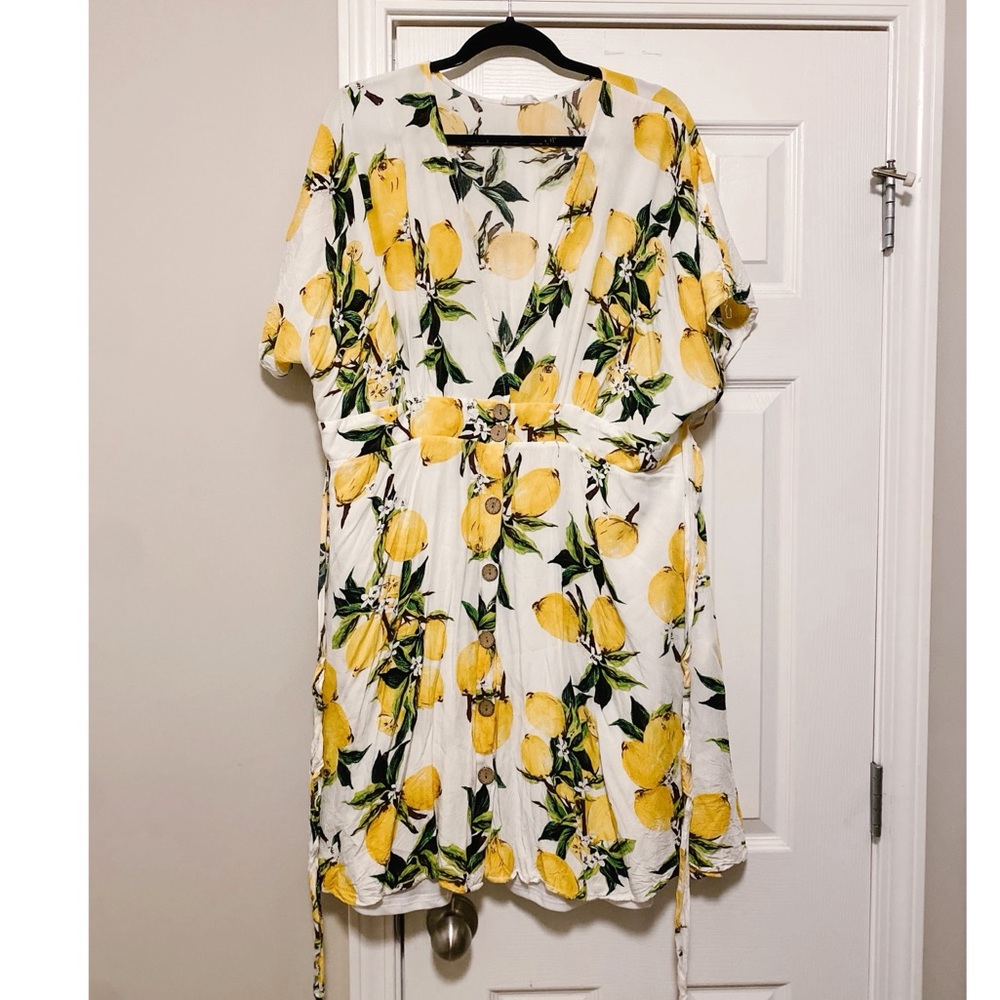 Chic Soul Lemon Dress cute wrap tie